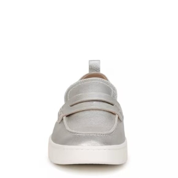 Vionic Shimmering Silver Loafers - Picture 2 of 9